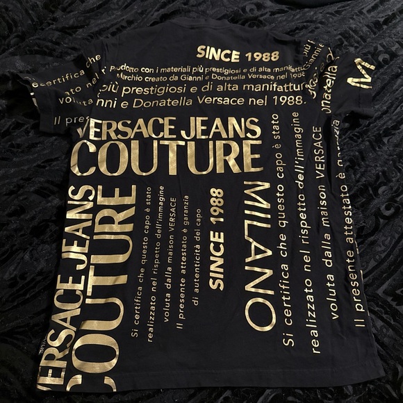 Versace Black and Gold Graphic Tee - Picture 1 of 3